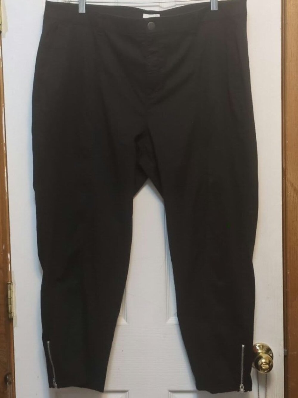 J. Jill Plus Black Ankle Zipper Stretch Pants Trousers Plus Sz 24 (3X) Y2K Edgy